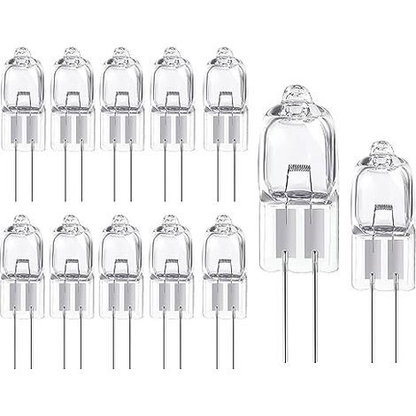 Ampoule Halogene G4 12V 20W, 12 Pièces Ampoule G4 3000K Blanc Chaud, Lampe de Base à Broche Halogène, Gradable, Lampe Halogène G4 pour Lustres en Cristal, Micro-ondes Cuisinière Plafon (1/5)