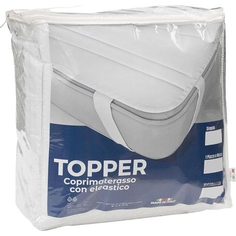 Surmatelas Lit Protege Matelas Doux avec Elastiques 500gr Hypoallergénique - 2 Places (1/5)