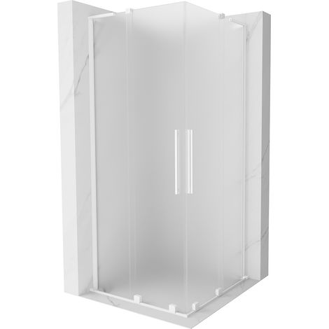 Mexen Velar L Duo cabina doccia scorrevole 80 x 80 cm, brina, bianca - 871-080-080-02-33-20 (1/5)