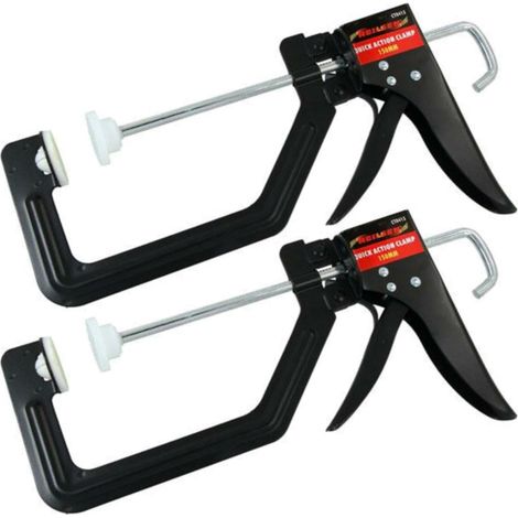 Neilsen 2pc Quick Grip Speed Clamp Carpenters Woodwork DIY Clamps 6" 150mm