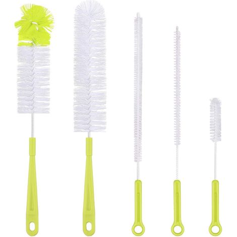 Lot de 5 goupillons, brosse de nettoyage, brosse longue pour nettoyer les bouteilles de bière, de vin, d'eau de sport, les bouilloires - FA --AquaForge (1/5)