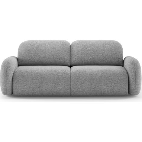 Canapé convertible moderne en tissu bouclette ZULA avec coffre de rangement - 250cm-Gris (1/5)