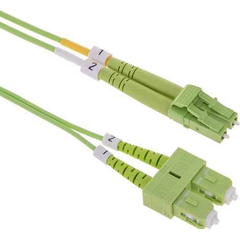 BeMatik - Câble à fibre optique OM5 multimode duplex 50µm/125µm LC/UPC à SC/UPC 100Gb de 3 m (1/5)