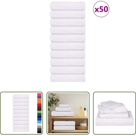 vidaXL Frottiertuch - Handtücher FROGN 50 Stk. Weiß 50x100 cm 360 g/m² (1/5)