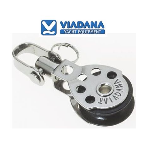 Poulie pivotante 8mm avec manille inox viadana