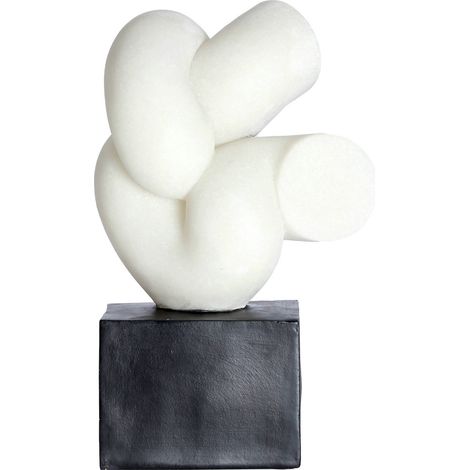 Figure décorative pulse en résine blanche style contemporain - Blanc résine éclat pur (1/3)
