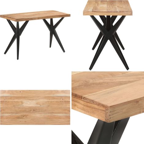 vidaXL Esstisch 120x60x76 cm Massivholz Akazie (1/5)