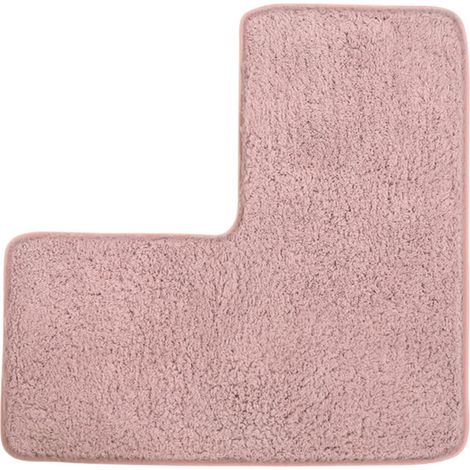 L-förmige Badematte, Badezimmermatte, Eckbadematte, waschbare Matte, weiche, wasserabsorbierende Badematte, rutschfeste Bodenmatte für Badezimmer, Schlafzimmer, Küche, Wohnzimmer (rosa)