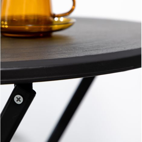 Tisch Esstisch klappbar 60 cm Stahl Holzoptik HAVRYA (1/4)