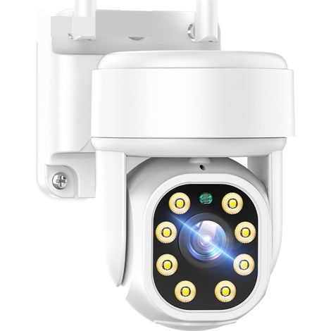 Caméra de sécurité à domicile Caméra IP extérieure 8MP 4K HD caméra PTZ sans fil 1080P suivi automatique caméra de vidéosurveillance de sécurité 4X Zoom numérique Surveillance vidéo(1080P No SD Card) (1/5)