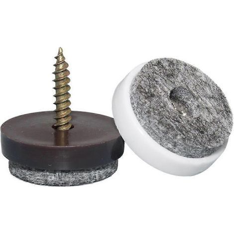 Patins de chaise en feutre avec vis - Lot de 20 Ronds. 20 mm Protection de sol haut de gamme pour chaises et meubles