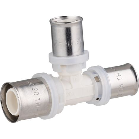 Te multicapa PPSU para prensar reducido QUICK PLOMBERIE Ø20-16-16 (1/5)