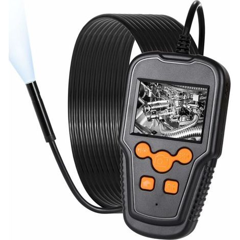 Endoscopio industrial de 8 mm, cámara endoscópica HD 1080P, cámara de inspección de tuberías IP68 de 2,4 pulgadas, batería de 2600 mAh, cable semirrígido de 5 m (1/4)