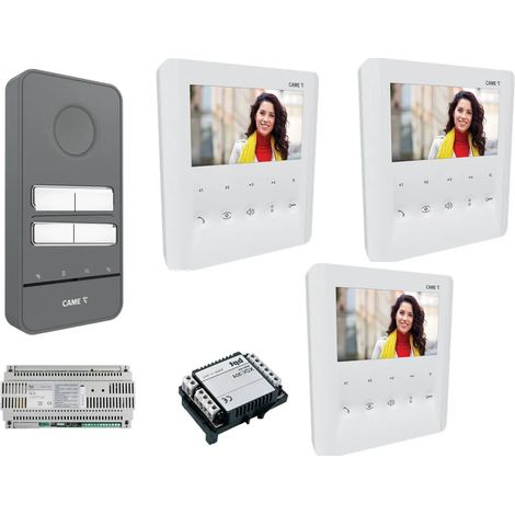 Kit Videocitofono trifamiliare came con Monitor vivavoce 3 famiglie