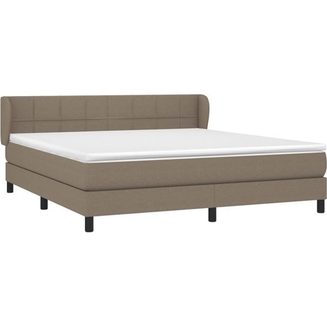 Sommier à lattes de lit avec matelas Taupe 160x200 cm Tissu vidaXL (1/5)