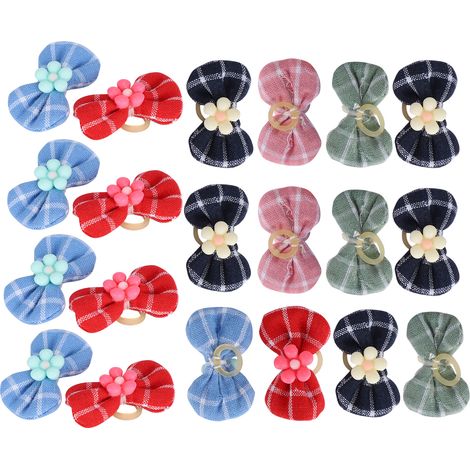 Lot de 20 nœuds papillon élastiques en polyester pour animaux de compagnie (chats et chiens). (1/5)