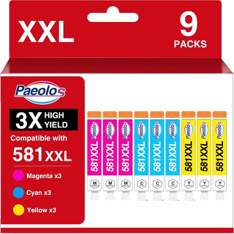 Couleur pour Cartouche Canon 581 580 XL Cyan Magenta Jaune Encre pour Canon Pixma TS8350 TS6350 TS8351 TS8150 TS8151 TS8152 TS9150 TS6250 TS6251 TS6151 TS6351 TS8250 TS8251 TS705 (1/5)