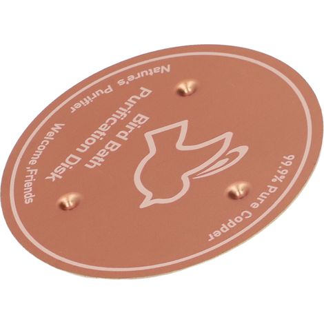 Disque de cuivre pour bain d'oiseaux, disque de purification, accessoires pour bain d'oiseaux avec support à trois points (1/5)