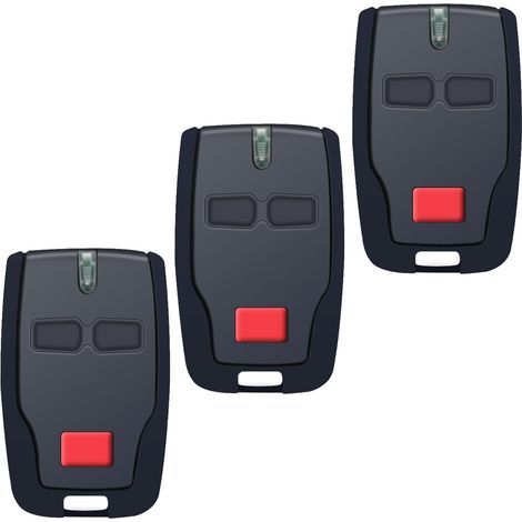 Garage source (3er-Pack, 433.92 MHz) – 2 Channels, 2 Tasten, compatible with BFT Mitto 2 B RCB, Kleio, Ghibli, TRC 2 – Code-Roll-/Lernfunktion (1/4)