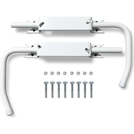 Bloque volet blanc – Paire de 2 bloque-volets en acier massif pour volets battants – Installation facile sans scellement