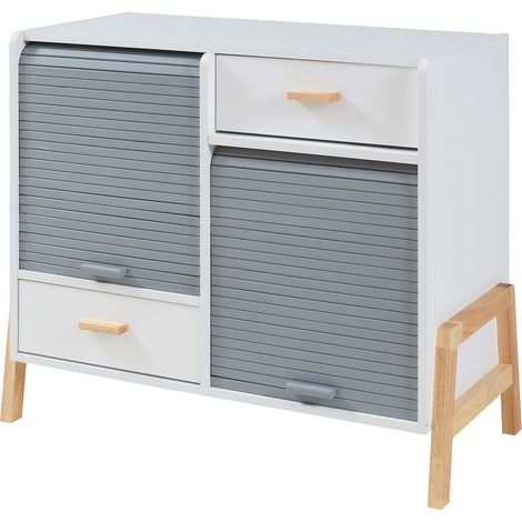 Cassettiera pratico mobile contenitore per ingresso soggiorno camera da letto 72 x 80 x 40 cm MDF grigio 030009295