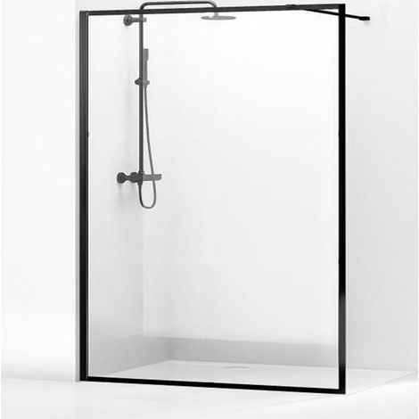 Walk-In Dusche Schwarze Profile LOFT 100x195 cm (1/4)