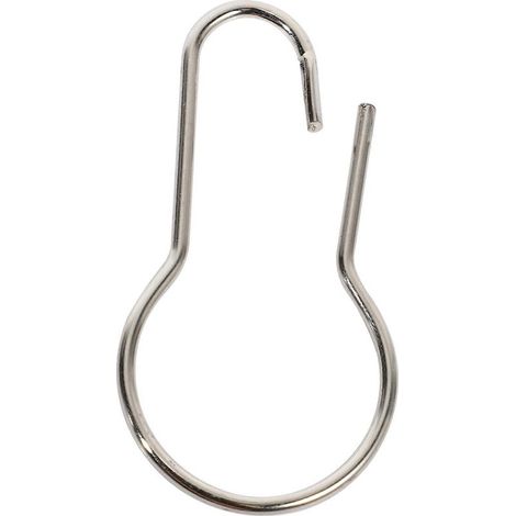 Lot de 100 anneaux et crochets de rideau de douche en fer, forme poire, accessoires de fixation pour salle de bain résistants et pratiques (1/5)