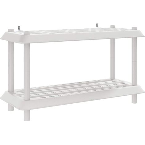 Unité de rangement 2 niveaux 100 x 40 x 55,5 cm PP Blanc vidaXL (1/5)