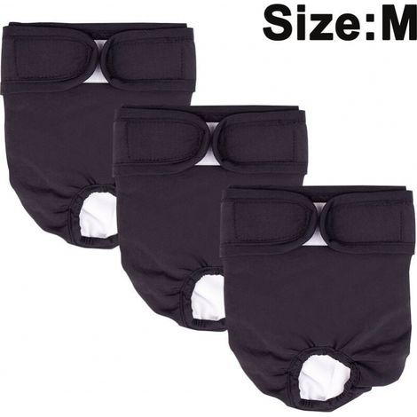 Cyslmuk – Lot de 3 couches lavables pour chien – Taille S/M/L – Très absorbantes et imperméables – Avec Velcro ajustable (1/5)