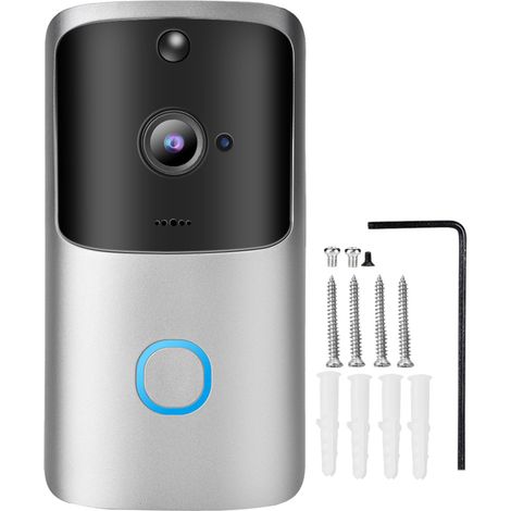 Sonnette vidéo sans fil 720P WiFi, interphone intelligent avec caméra de sécurité (1/5)