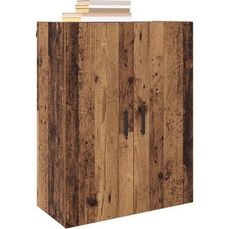 Étagère Murale de Rangement Style Vintage en Bois d'Ingénierie, Meuble Mural avec Portes et Étagères, 69,5 x 34 x 90 cm, pour Salon, Cuisine, Entrée (1/5)
