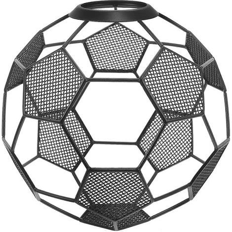 Moderner, durchbrochener Lampenschirm in Form eines Fußballs, dekorativer Lampenschirm – 14,50 x 13,00 x 13,00 cm – Schwarz (1/4)