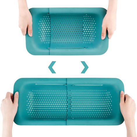 Passoire sur l'évier – Laver les légumes et les fruits, égoutter les pâtes cuites et les plats secs – Extensible – New Home Kitchen Essentials (1/5)