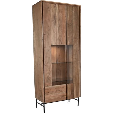 Vitrina Acacia Cristal 80X40X197 Marron (1/5)