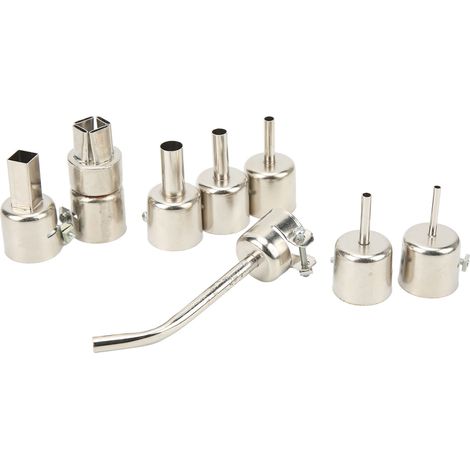 Kit de 8 embouts coudés pour pistolet à air chaud en acier inoxydable, idéal pour l'entretien des téléphones. (1/5)