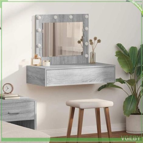 Table de maquillage - ABI - Gris - Bois d'ingénierie - 83 x 40 x 70 cm (1/5)
