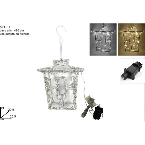 Luminarie Lantera Decorativa Natalizia 56 Led 24 cm