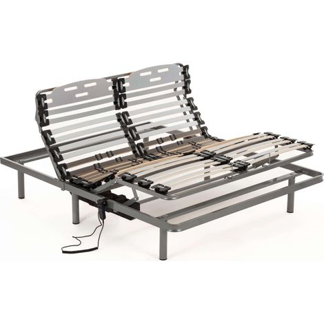 Nalui Somier articulado 135x190x25cm Gris ProCare con Mando ProCare, 11 Láminas Madera de Haya de 10 cm y Estructura de Acero (1/5)