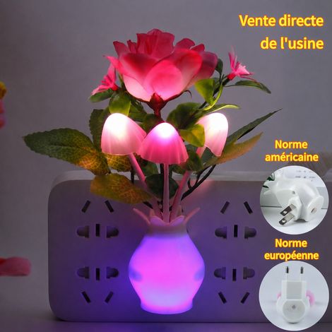 Veilleuse LED Décorative en Forme de Vase Floral 0,5W Lampe de Nuit Design Moderne 45x50x160 mm 60 g – Livraison gratuite (1/5)