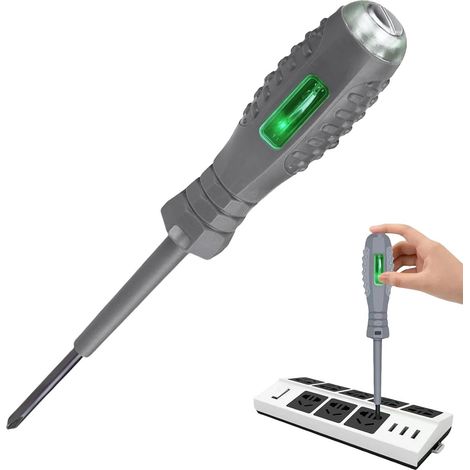 Tournevis Testeur De Tension Test De Courant Électrique, Poignée Testeur Poignée Ergonomique Avec Voyant Lumineux Pour Une Utilisation À La Maison Au Garage Et À (1/5)