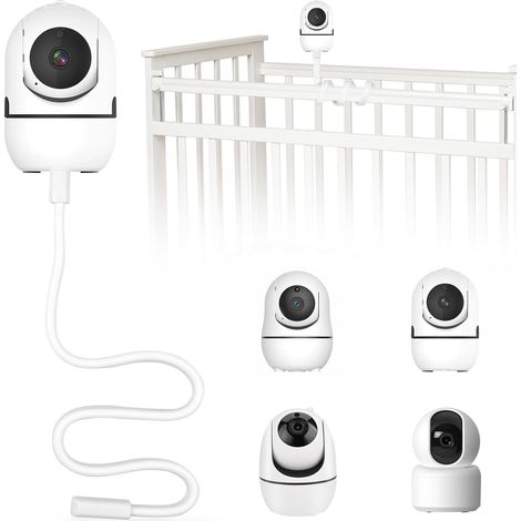 Support Babyphone, Support Caméra Bébé, Support Camera, Support Babyphone Universel Compatible avec la Plupart des Marques de caméras pour bébés (Blanc) (1/5)