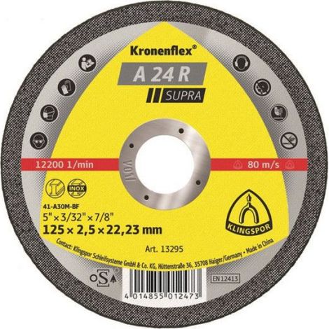 Disque Abrasif - 400x4,5x32 mm - Vmax 100 m/s - 4800 tr/min - Pour Acier Et Inox (1/2)
