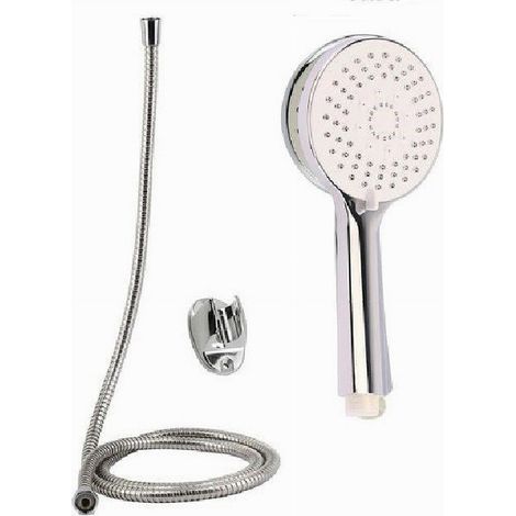 Trade Shop - Kit Teleducha Multichorro Bañera Rociador 1,8 M Soporte 79364 - (1/2)