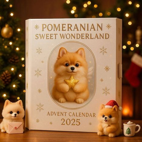 Calendrier De Lavent - Pendentifs En Acrylique Forme De Spitz - 24 Pièces - Décompte De Noël - Ornement De Tableau Ou Arbre - Cadeau Pour Amoureux Des Chiens (1/5)