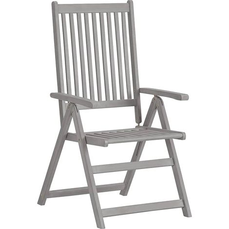 Maison Exclusive - Verstellbare Gartenstühle 3 Stk. Grau Massivho (1/5)