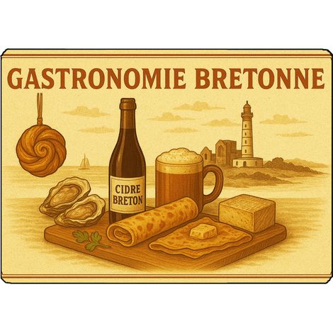 Planche à découper gastronomie bretonne 28,5 x 20 cm