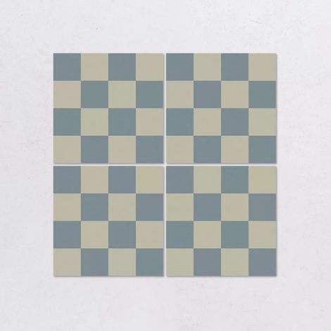 Carrelage Effet Damier MAKAI 20x20 cm Celeste Makai