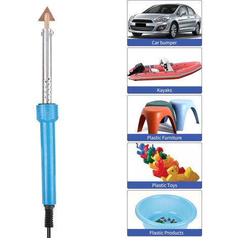 Kit de soudage plastique 80W, soudeur plastique avec 40 tiges, 1 maille, outils à brosse métallique pour pare-chocs de voiture, tableau de bord, Kayak, canoë (1/5)