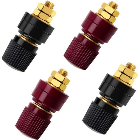 4 Pieces M6 Connection Terminal, M6 Thread Junction Post Connector, Type 333 Binding Terminals, Voltage Regulator Terminal Binder, 0V-380V 100A (1/5)