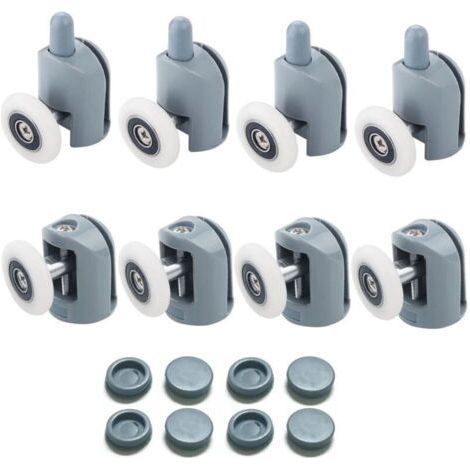 Roulette Porte Coulissante Douche 8 Pièces Roulettes pour Porte de Douche 23mm Douche pour Salle de Bain, 4 Supérieures et 4 Inférieures NPTERBL (1/5)